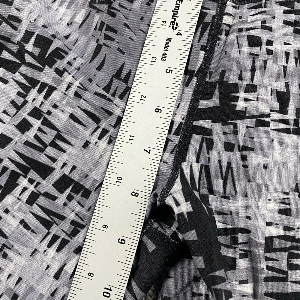 Lou & Grey Leggings Womens Small Geometric‎ Black Gray Workout Crop Stretch Mesh